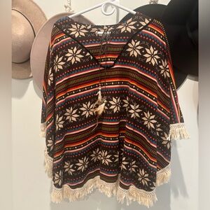 BOHO Hippie Peasant AZTEC Tribal
URBAN NOMAD Tunic Shirt Coverup
Small Feathers
